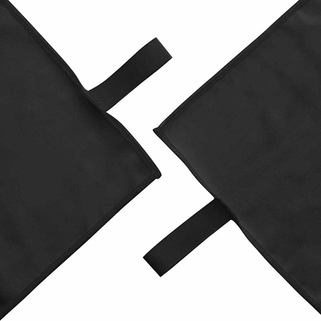 vidaXL Sporthandtuch Set 2 pcs Schwarz Stoff