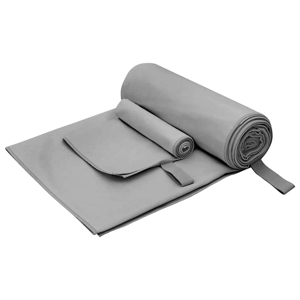 vidaXL Sporthandtuch Set 2 pcs Schwarz Stoff