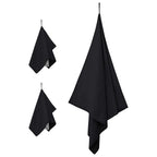 vidaXL Sporthandtuch Set 3 pcs Schwarz Polyester und Polyamid