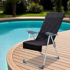 vidaXL Außenstuhl Handtücher 2 pcs Schwarz 130 x 60 cm