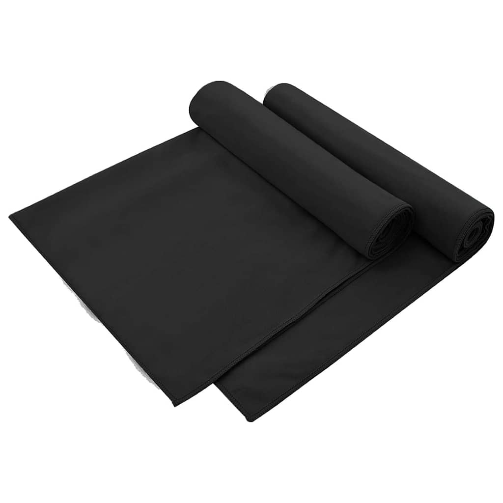 vidaXL Außenstuhl Handtücher 2 pcs Schwarz 130 x 60 cm
