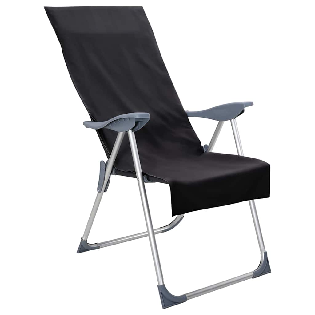vidaXL Außenstuhl Handtücher 2 pcs Schwarz 130 x 60 cm