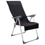 vidaXL Außenstuhl Handtücher 2 pcs Schwarz 130 x 60 cm