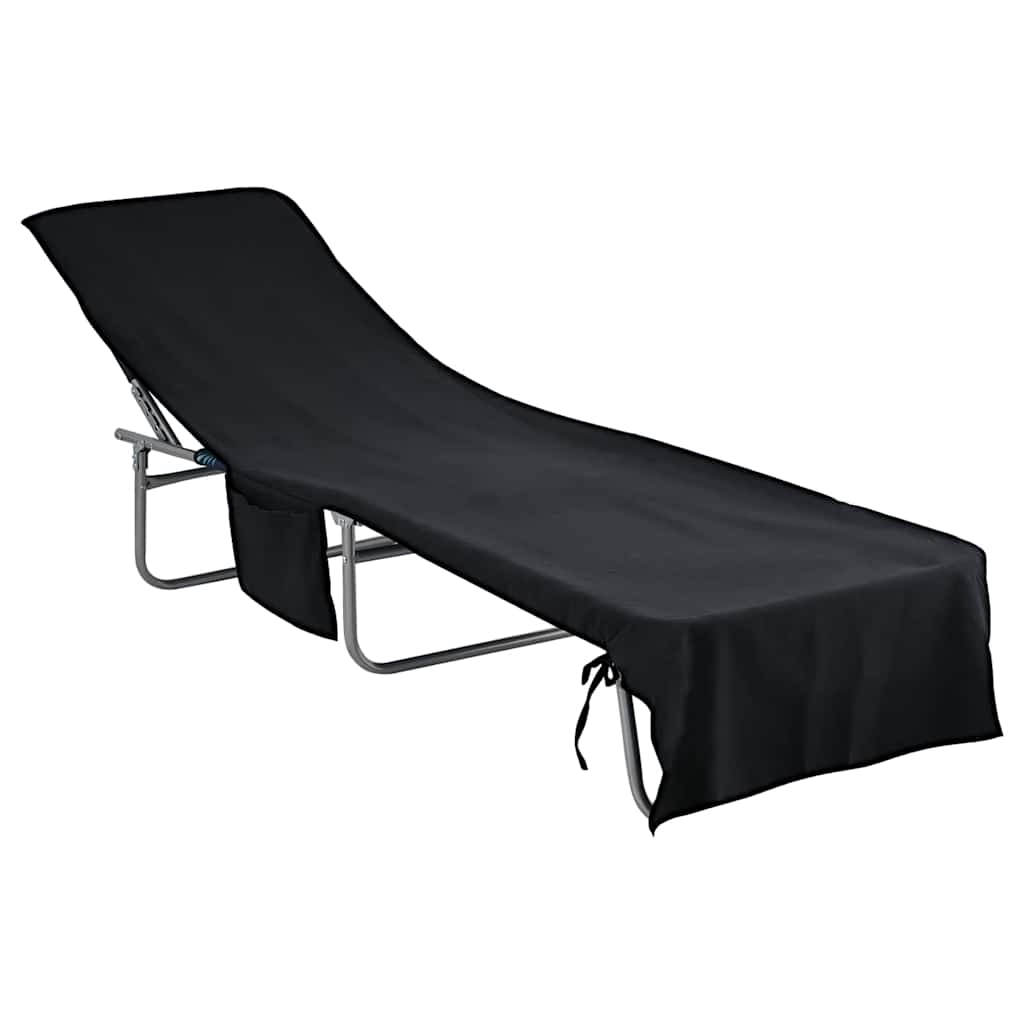 vidaXL Sonnenliege-Tücher 2 pcs Schwarz 210 x 75 cm
