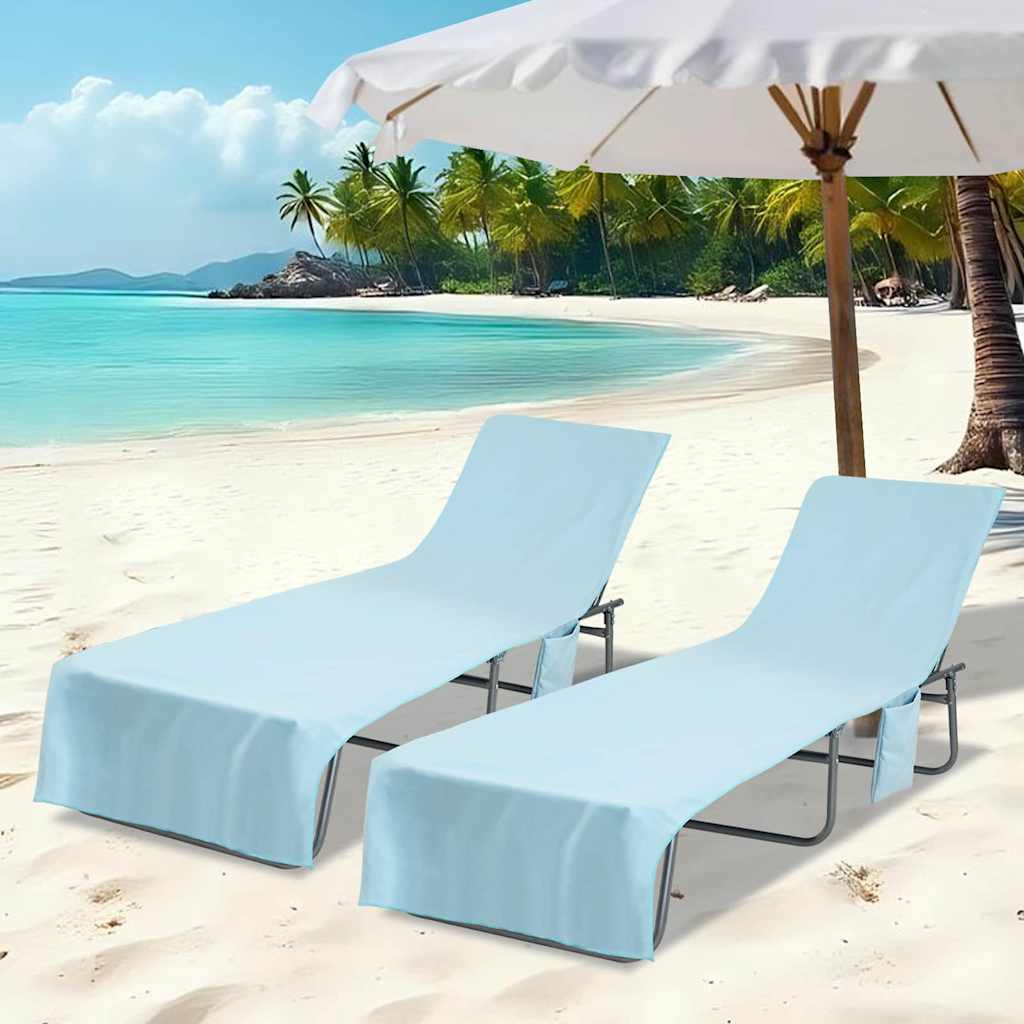 vidaXL Sonnenliege-Tücher 2 pcs Schwarz 210 x 75 cm