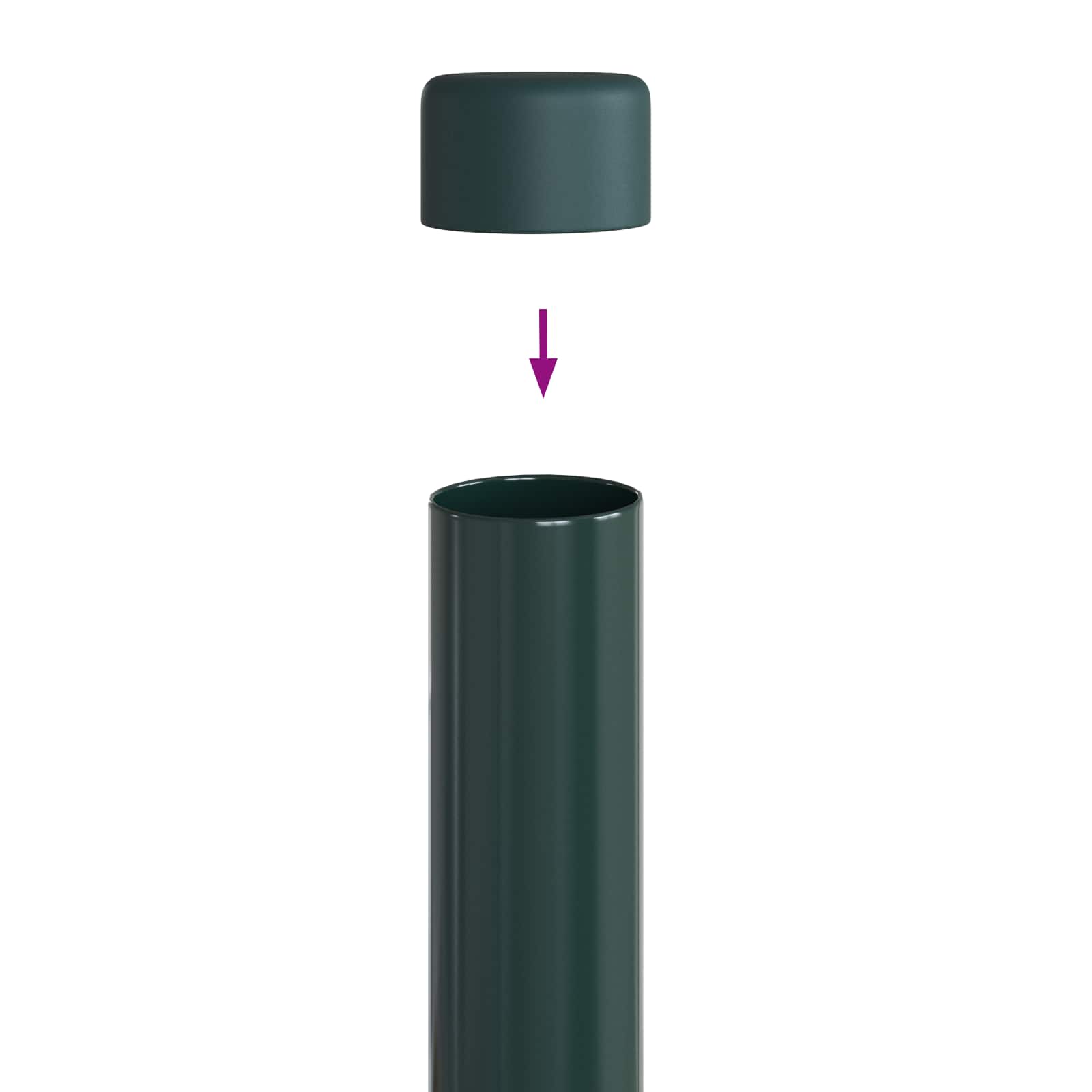 vidaXL Zaunpfosten 2 pcs Grün 50 cm Pulverbeschichteter Stahl