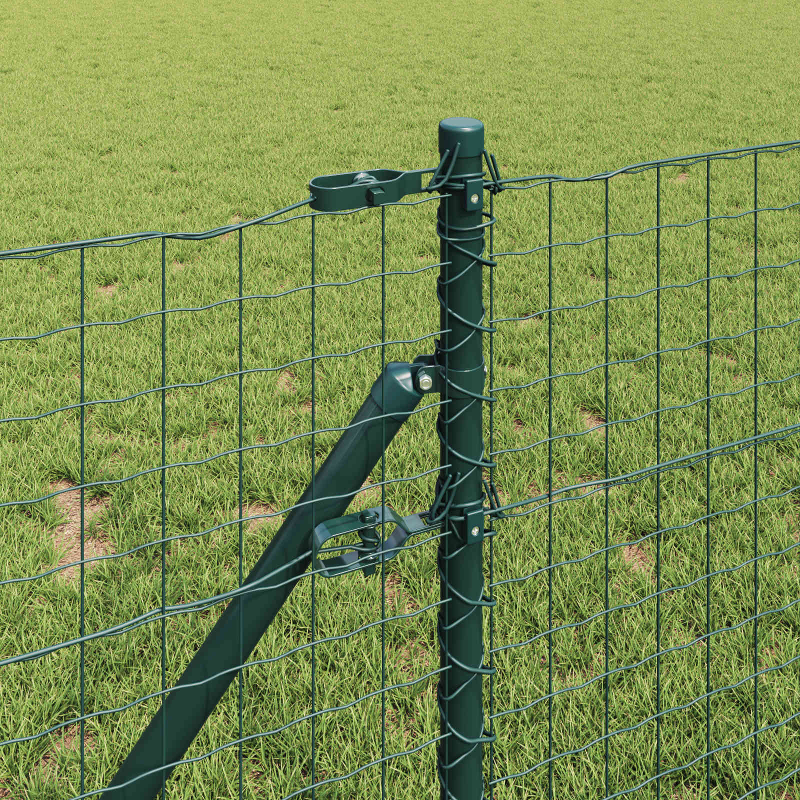 vidaXL Zaunpfosten 12 pcs Grün 50 cm Pulverbeschichteter Stahl