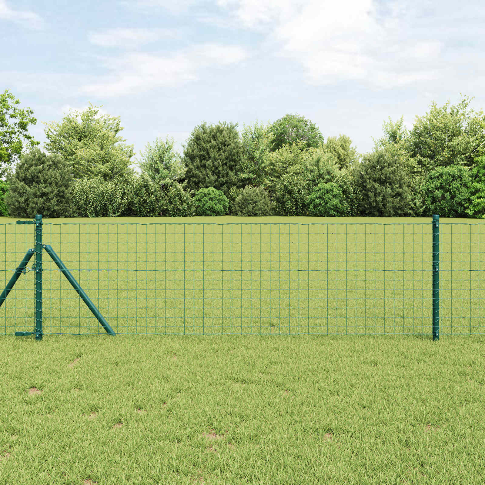 vidaXL Zaunpfosten 12 pcs Grün 50 cm Pulverbeschichteter Stahl
