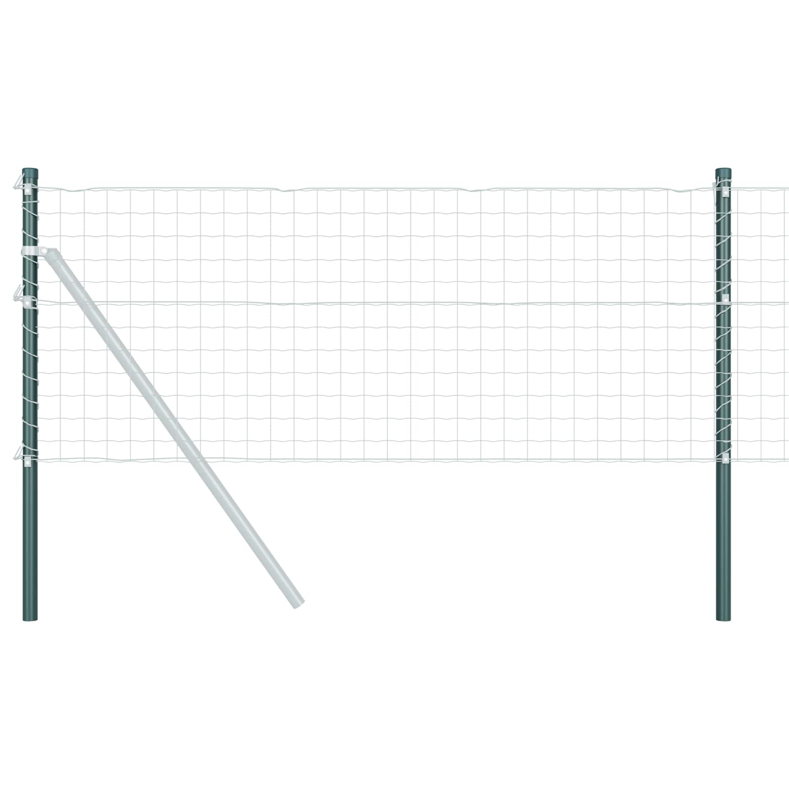 vidaXL Zaunpfosten 12 pcs Grün 50 cm Pulverbeschichteter Stahl