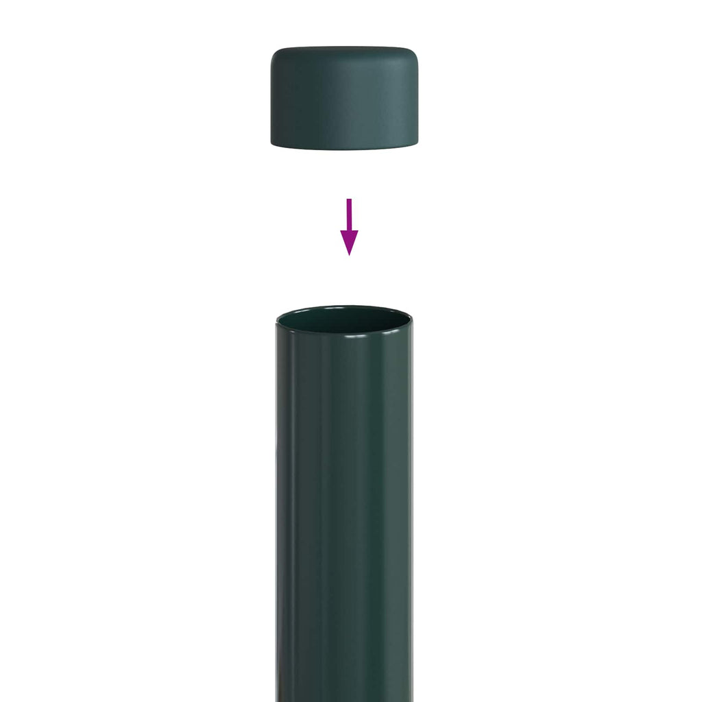vidaXL Zaunpfosten 12 pcs Grün 50 cm Pulverbeschichteter Stahl