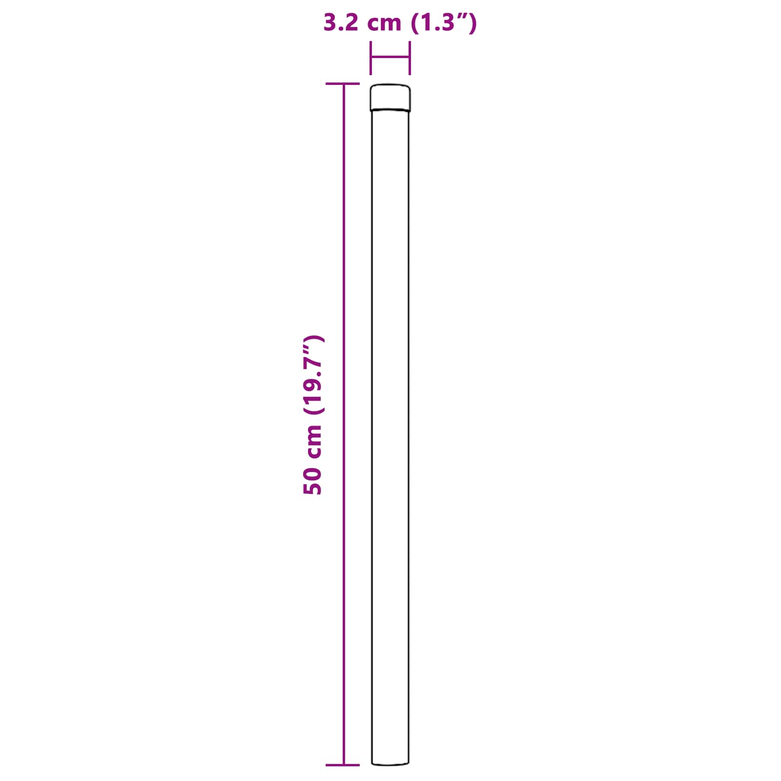 vidaXL Zaunpfosten 12 pcs Grün 50 cm Pulverbeschichteter Stahl