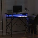 vidaXL Schreibtisch mit Regal Schwarz Eichen-Optik 100 x 50 x 86,5 cm