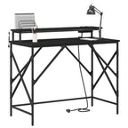 vidaXL Schreibtisch mit Regal Schwarz Eichen-Optik 100 x 50 x 86,5 cm