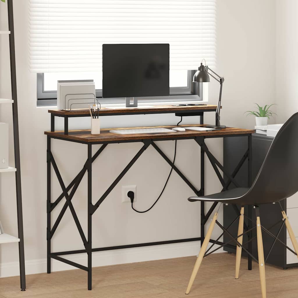 vidaXL Schreibtisch Geräucherte Eiche 100 x 50 x 86,5 cm Holzwerkstoff