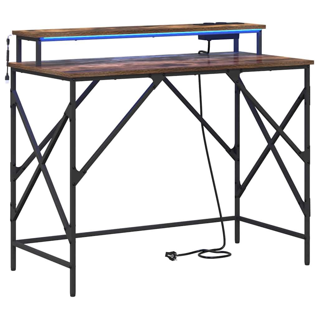 vidaXL Schreibtisch Geräucherte Eiche 100 x 50 x 86,5 cm Holzwerkstoff