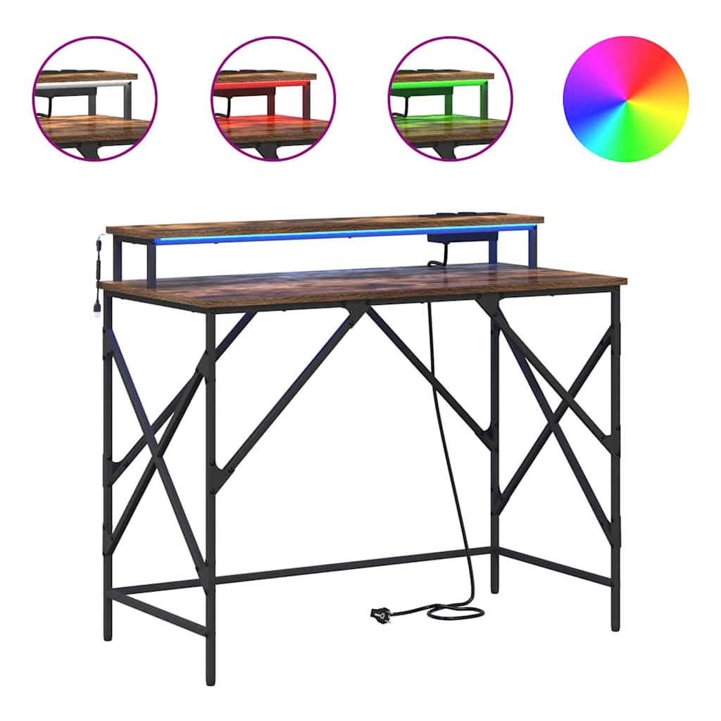 vidaXL Schreibtisch Geräucherte Eiche 100 x 50 x 86,5 cm Holzwerkstoff