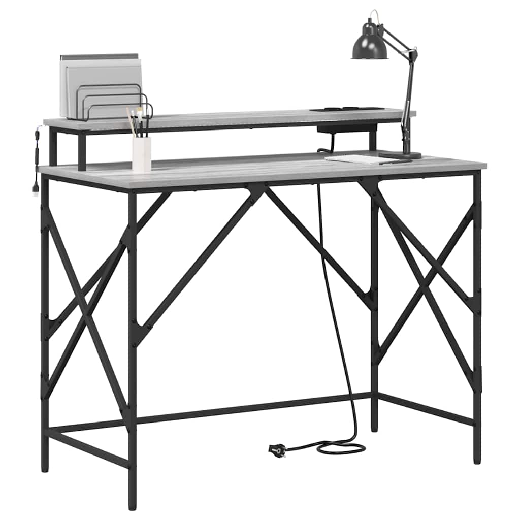 vidaXL Schreibtisch Graues Sonoma 100 x 50 x 86,5 cm Holzwerkstoff