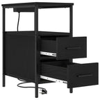 vidaXL Nachttisch 2 pcs Schwarz Eichen-Optik 30 x 48 x 61 cm