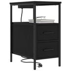 vidaXL Nachttisch 2 pcs Schwarz Eichen-Optik 30 x 48 x 61 cm