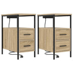 vidaXL Nachttisch 2 pcs Sonoma-Eiche 30 x 48 x 61 cm Holzwerkstoff