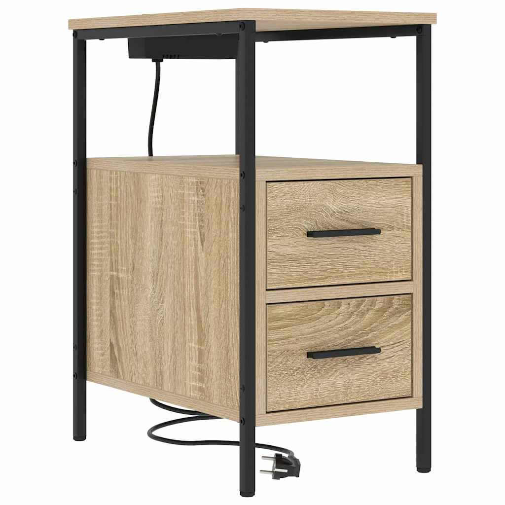 vidaXL Nachttisch 2 pcs Sonoma-Eiche 30 x 48 x 61 cm Holzwerkstoff