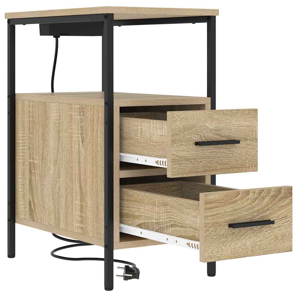 vidaXL Nachttisch 2 pcs Sonoma-Eiche 30 x 48 x 61 cm Holzwerkstoff