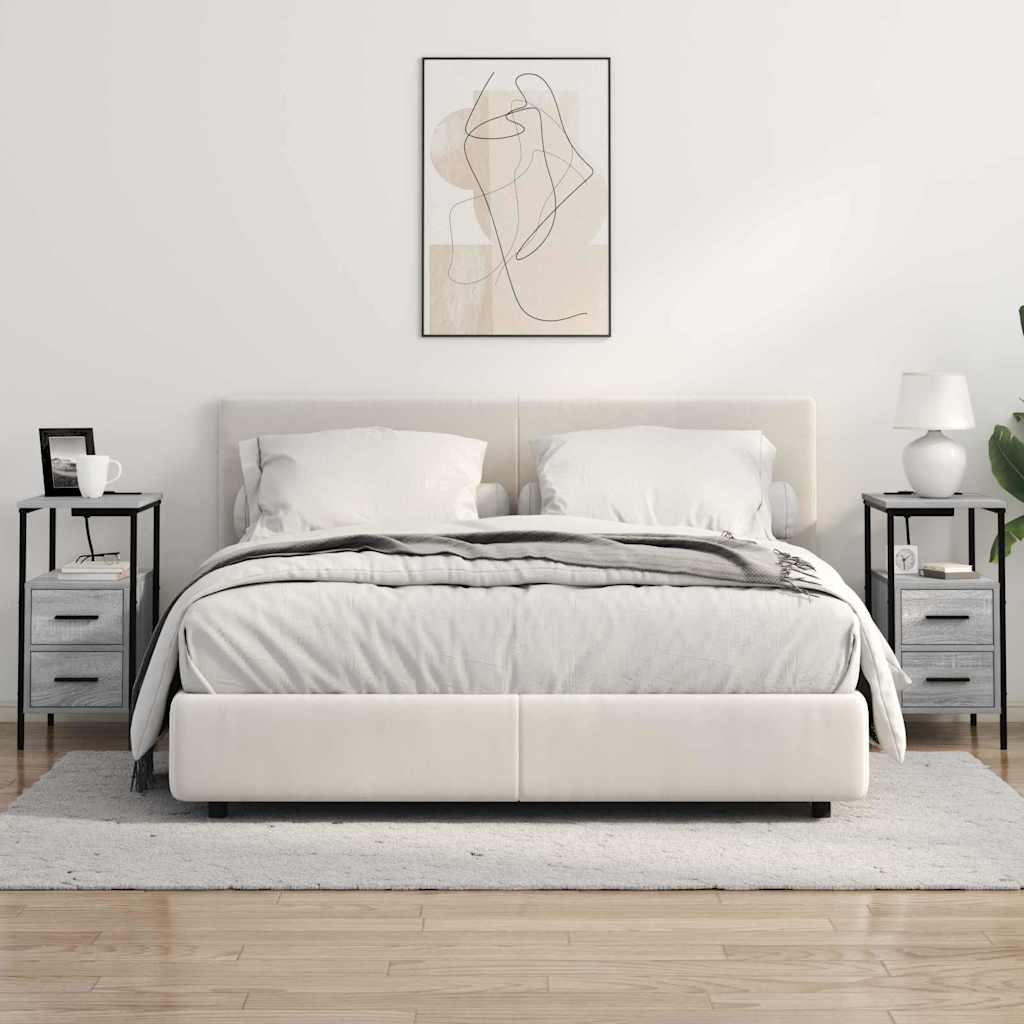 vidaXL Nachttisch Graues Sonoma 30 x 48 x 61 cm Holzwerkstoff