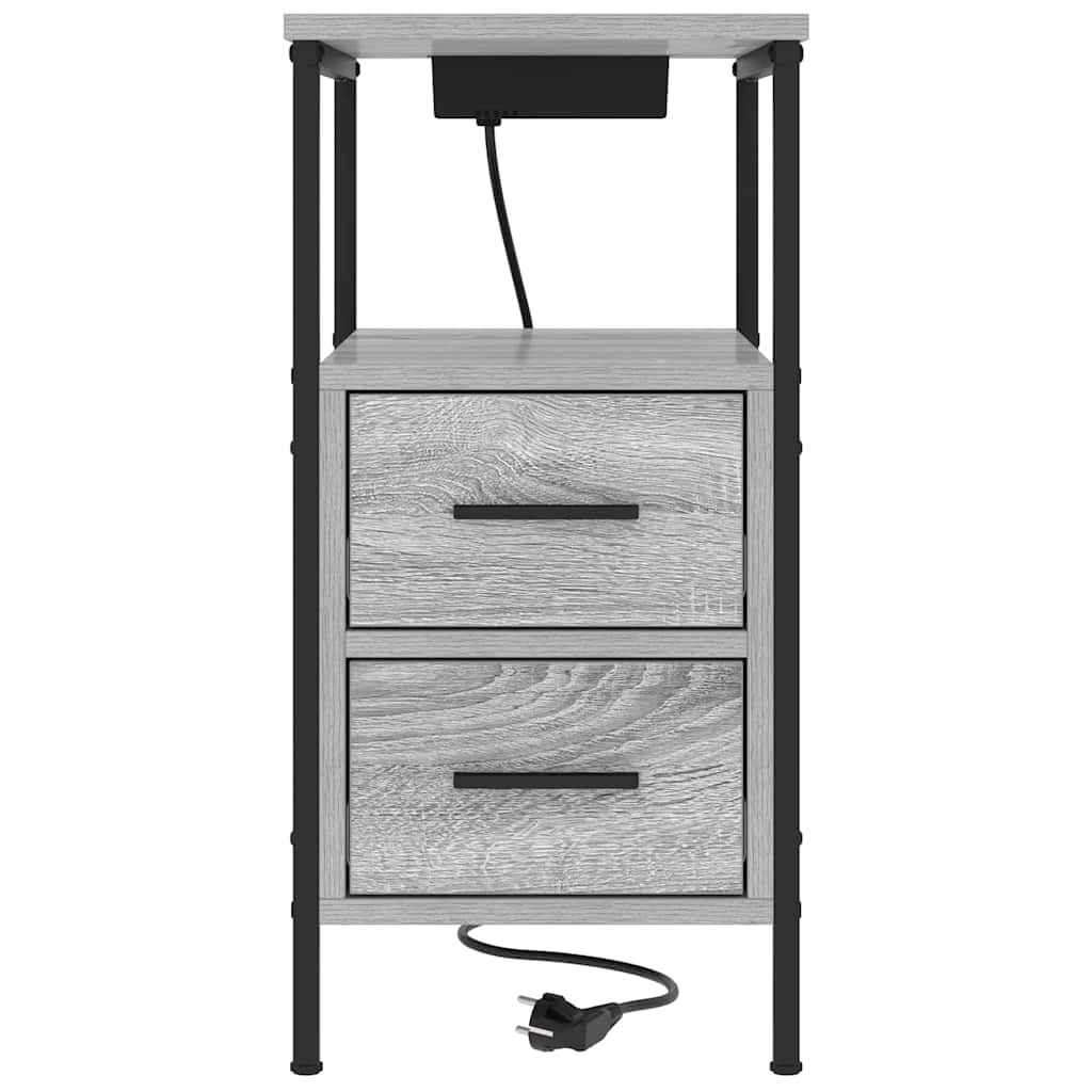 vidaXL Nachttisch Graues Sonoma 30 x 48 x 61 cm Holzwerkstoff