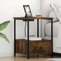 vidaXL Nachttisch mit Speicher 2 pcs Geräucherte Eiche 42 x 41 x 56 cm