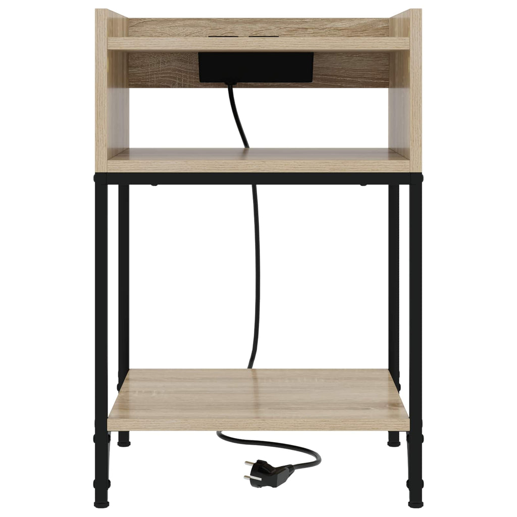 vidaXL Nachttisch mit Regal Sonoma-Eiche 40 x 40 x 61 cm Holzwerkstoff