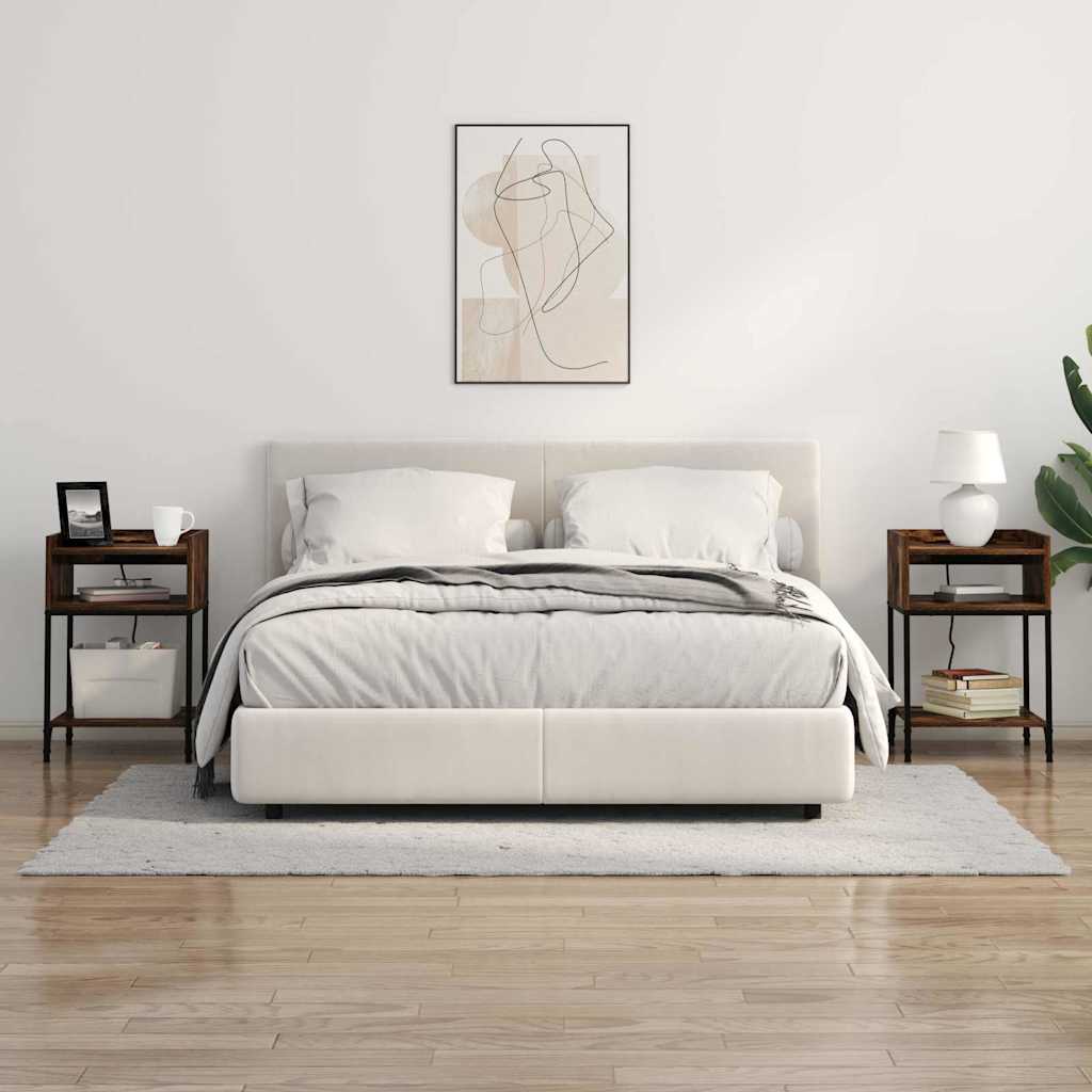 vidaXL Nachttisch mit Regal 2 pcs Geräucherte Eiche 40 x 40 x 61 cm