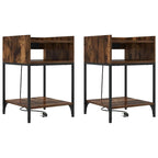 vidaXL Nachttisch mit Regal 2 pcs Geräucherte Eiche 40 x 40 x 61 cm