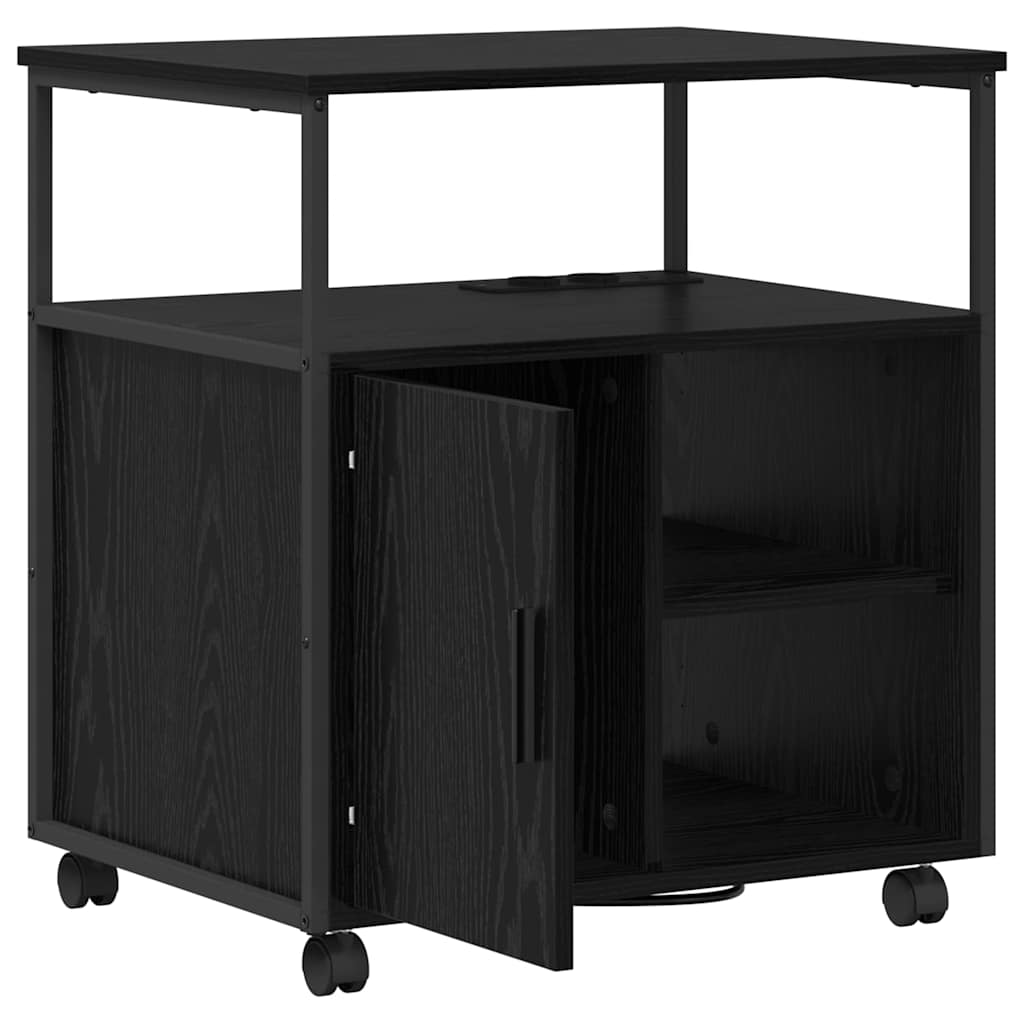 vidaXL Schrank mit Ladestation Schwarz Eichen-Optik 61 x 46 x 67 cm