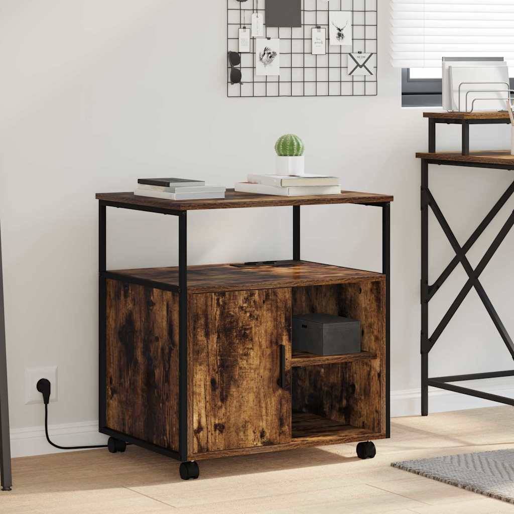 vidaXL Schrank mit Ladestation Geräucherte Eiche 61 x 46 x 67 cm