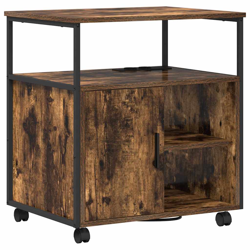 vidaXL Schrank mit Ladestation Geräucherte Eiche 61 x 46 x 67 cm