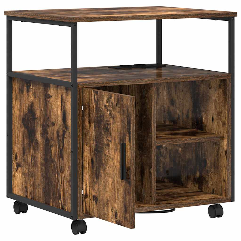 vidaXL Schrank mit Ladestation Geräucherte Eiche 61 x 46 x 67 cm