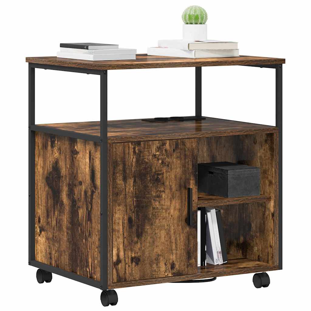 vidaXL Schrank mit Ladestation Geräucherte Eiche 61 x 46 x 67 cm