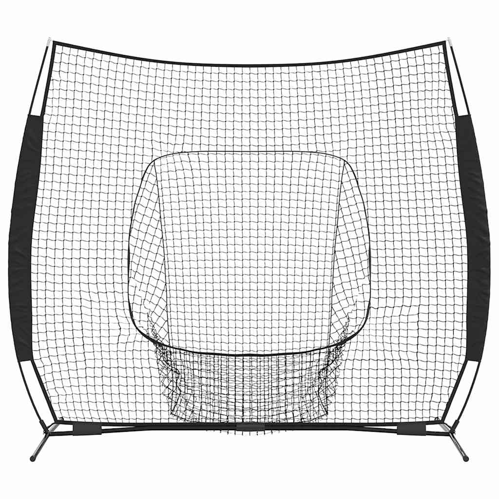vidaXL Baseball-Übungsnetz Schwarz 250 x 106 x 209 cm Polyester
