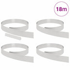 vidaXL Raseneinfassung 4 pcs Silber 450 x 0,05 x 10 cm Edelstahl