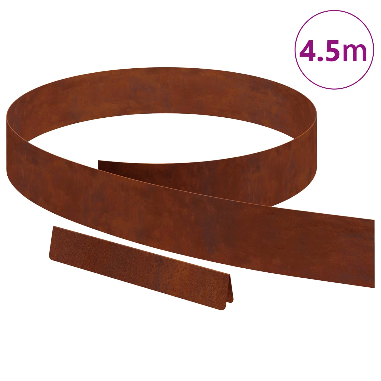 vidaXL Raseneinfassung Rostig 450 x 0,05 x 10 cm Wetterfeststahl
