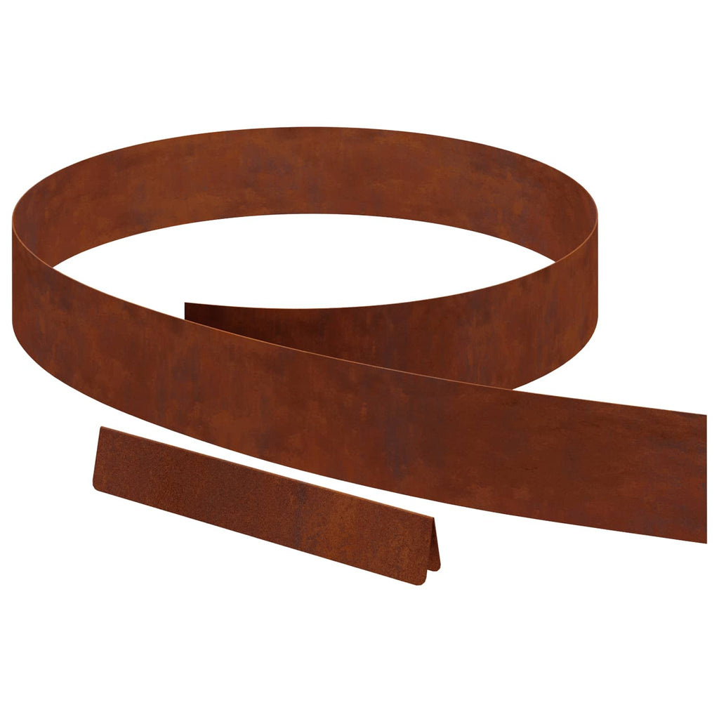 vidaXL Raseneinfassung 4 pcs Rostig 450 x 0,05 x 10 cm Wetterfeststahl