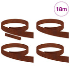 vidaXL Raseneinfassung 4 pcs Rostig 450 x 0,05 x 10 cm Wetterfeststahl