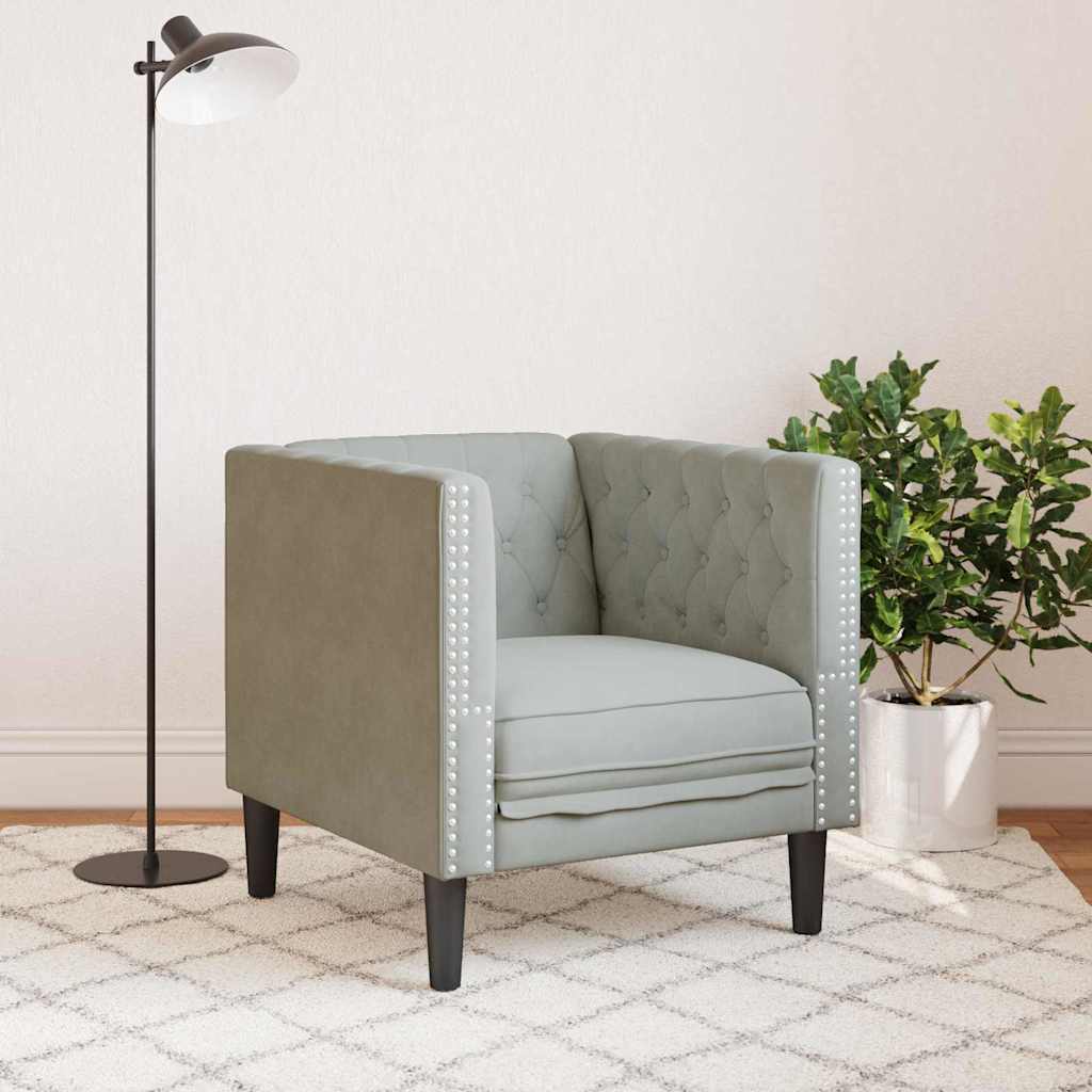 vidaXL Sofa Hellgrau 74,5 x 71 x 70,5 cm Samt