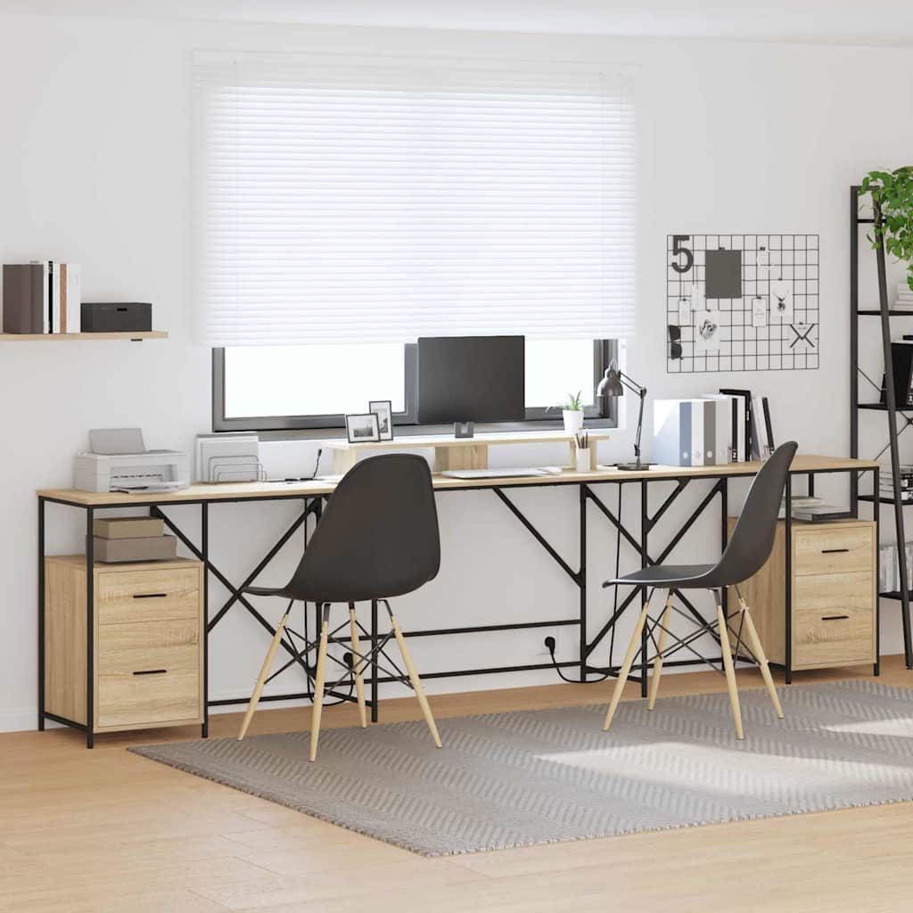 vidaXL Schreibtisch Sonoma-Eiche 182 x 101 x 87,5 cm Holzwerkstoff