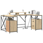 vidaXL Schreibtisch Sonoma-Eiche 182 x 101 x 87,5 cm Holzwerkstoff