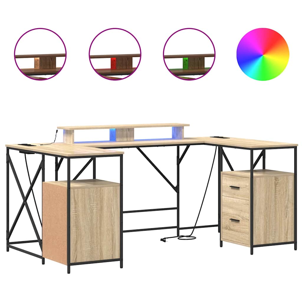 vidaXL Schreibtisch Sonoma-Eiche 182 x 101 x 87,5 cm Holzwerkstoff