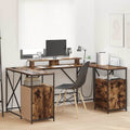 vidaXL Schreibtisch mit Regal Geräucherte Eiche 182 x 101 x 87,5 cm