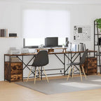 vidaXL Schreibtisch mit Regal Geräucherte Eiche 182 x 101 x 87,5 cm