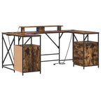 vidaXL Schreibtisch mit Regal Geräucherte Eiche 182 x 101 x 87,5 cm