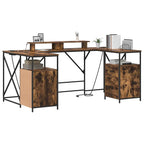 vidaXL Schreibtisch mit Regal Geräucherte Eiche 182 x 101 x 87,5 cm